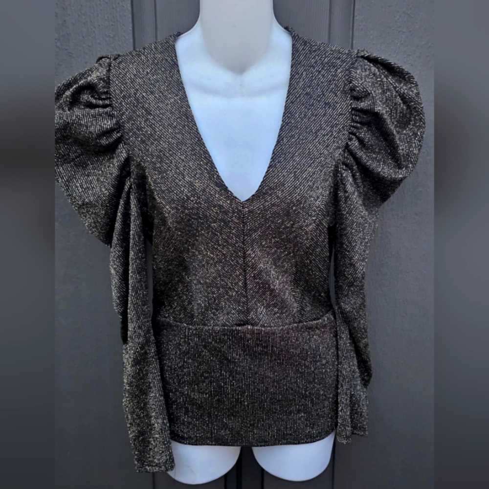 MEDIUM BLACK & GOLD BLOUSE